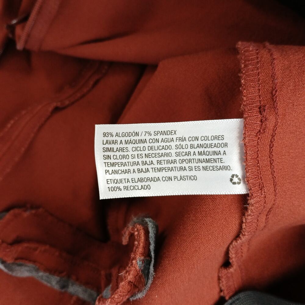A New Day Slim Straight Leg Pintuck Ankle Pants 8 red-orange stretch high waist - Picture 7 of 14